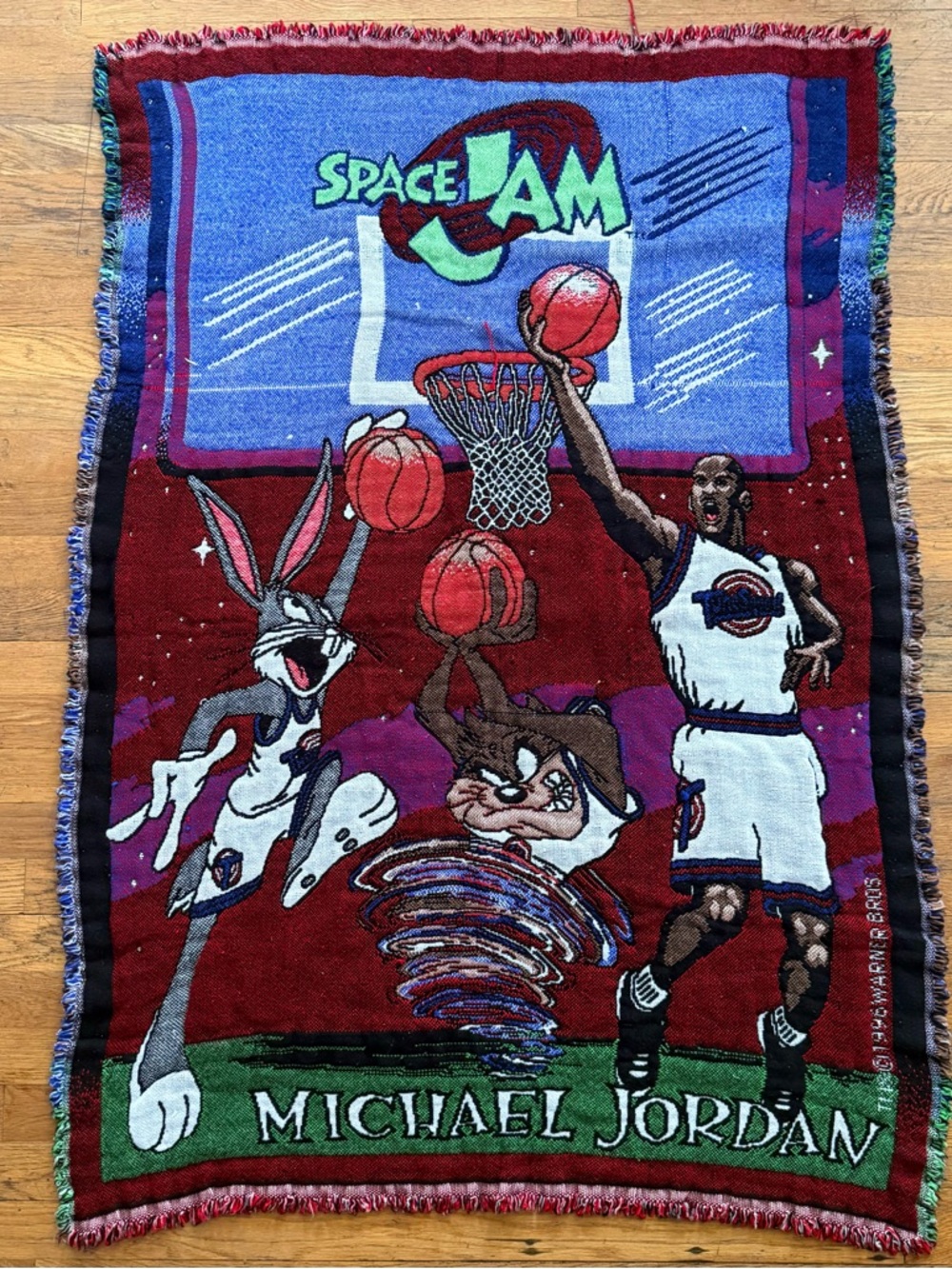 Vintage 1996 Space Jam Michael Jordan Tapestry Throw Blanket